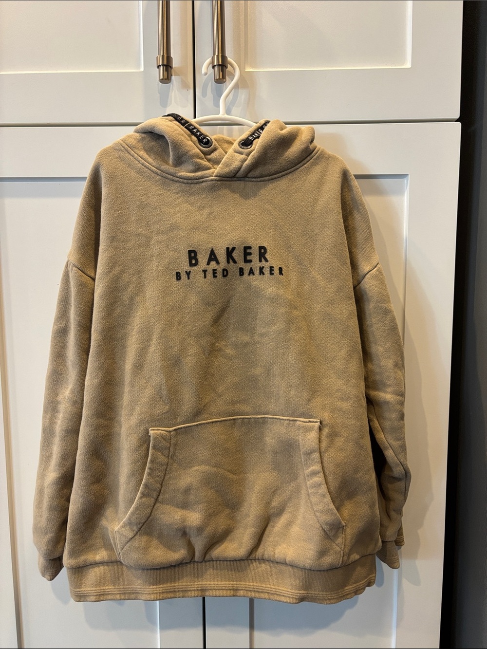 Ted Baker Oversized Beige Hoodie with Black Logo